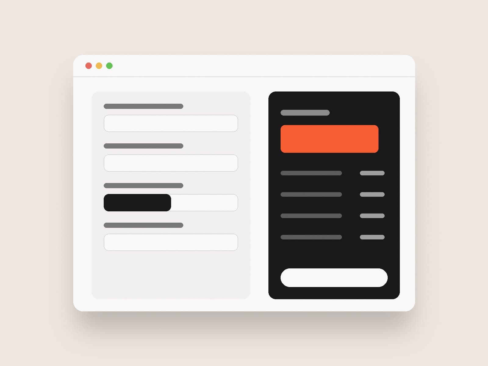 Illustration of a quote form next to a price summary panel